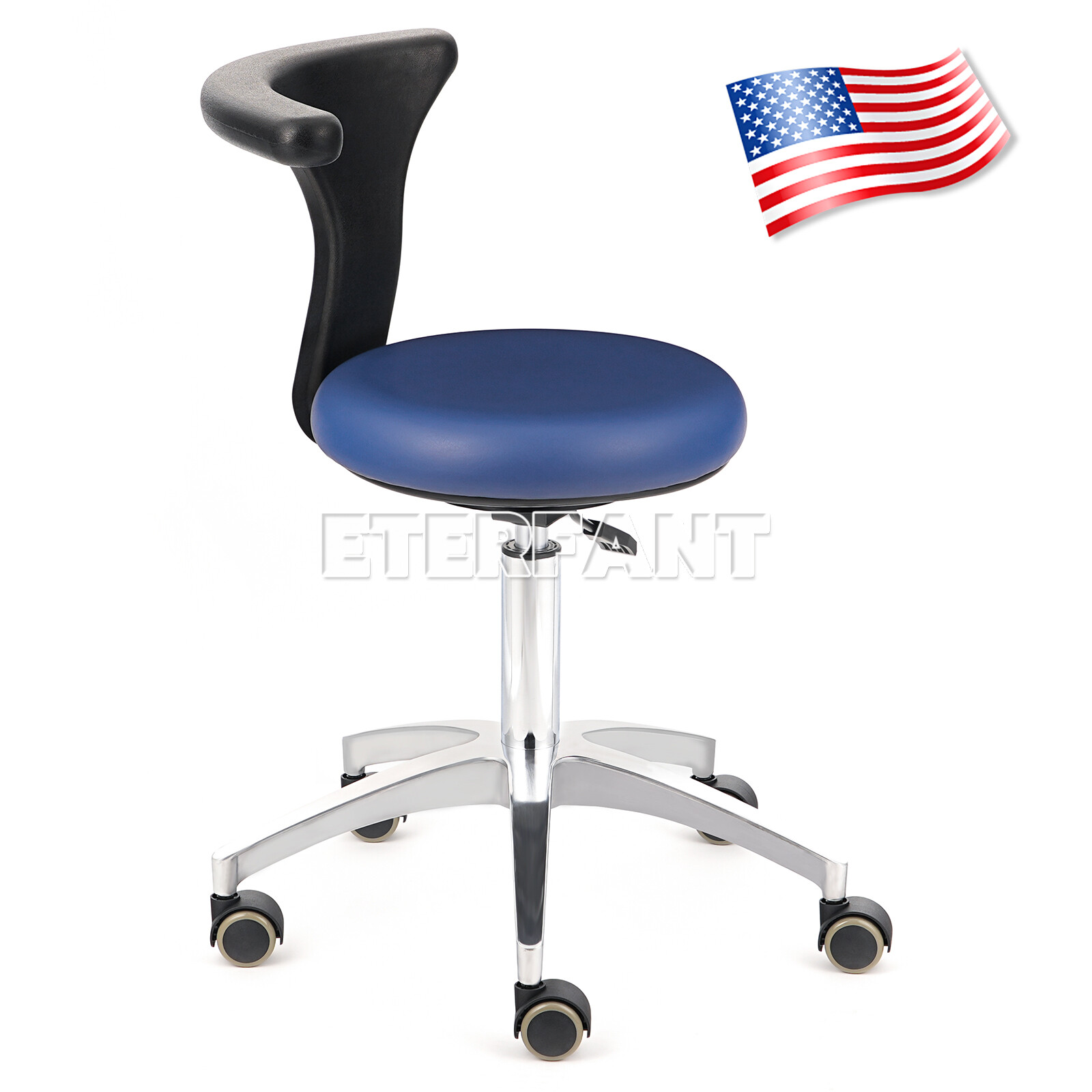ETERFANT Adjustable Dental Doctor Assistant Stool Mobile Chair PU Leather