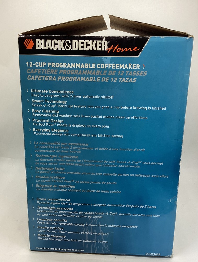Black & Decker Home DCM2160B 12 Cup Programmable Coffeemaker BRAND NEW