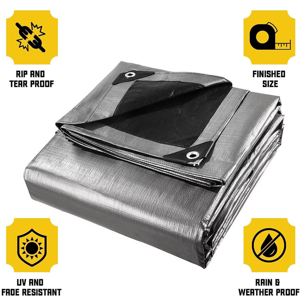 18 Mil 16 Mil True Finished Size Heavy Duty Poly Tarp Cover Waterproof Tarpaulin