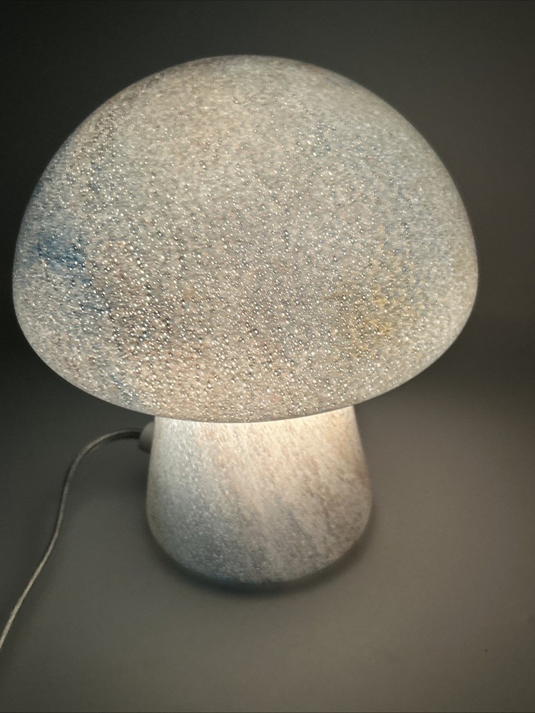 Celestial Inspired Mushroom Glass Table Lamp Whimsical Boho Rounded Top -EUC