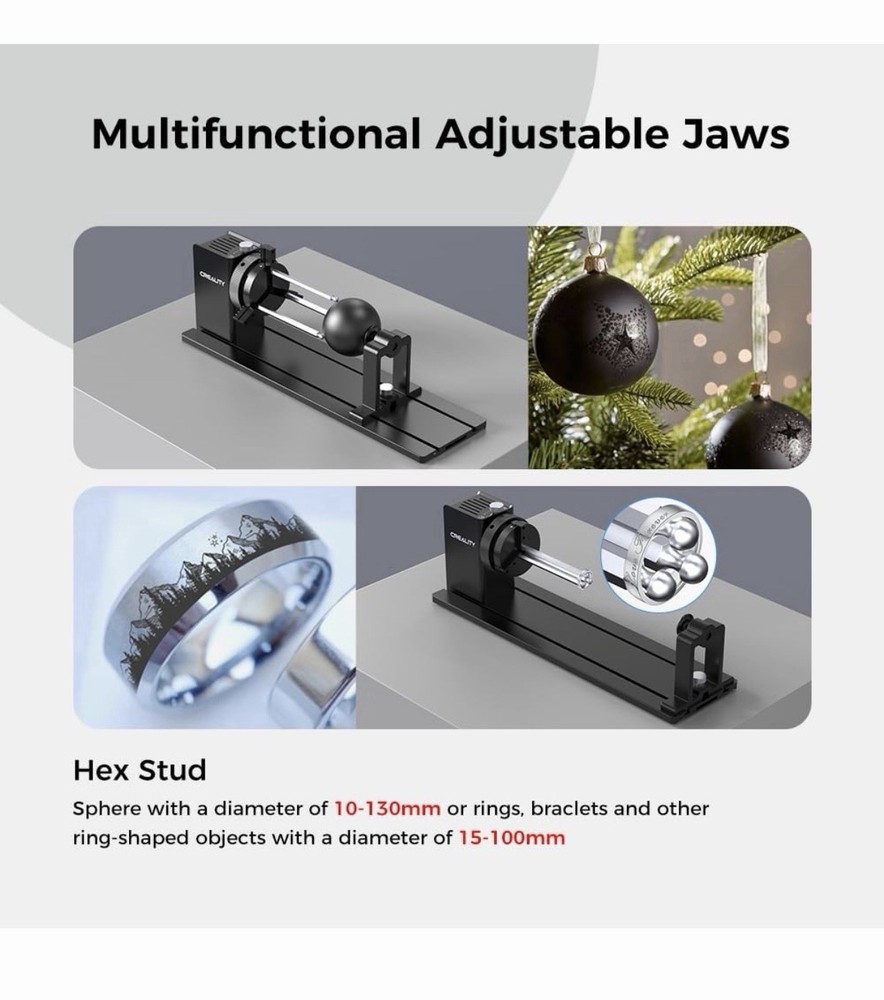Creality Rotary Kit Pro, Laser Rotary Engraving Roller 4 in 1 Multi-Function