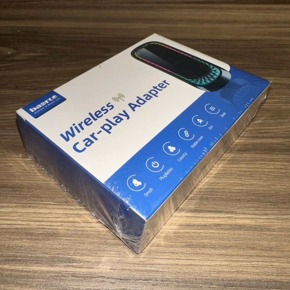 Baorce Wireless CarPlay Adapter | Apple | Android | New | Sealed | RGB LED