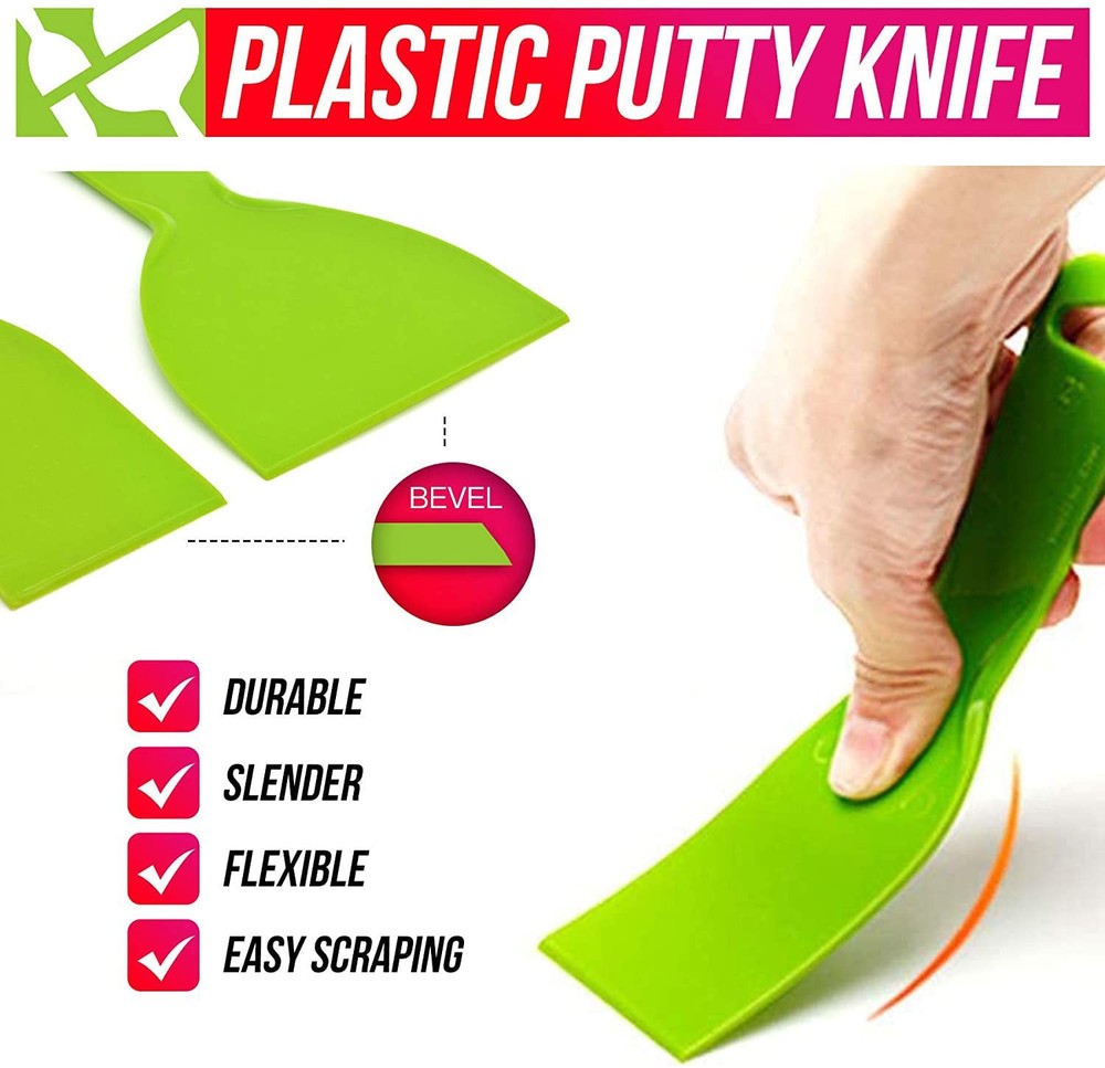 10Pcs Putty Scraper 2" Plastic Flexible Putty Knives,Disposable Spreader Flex...