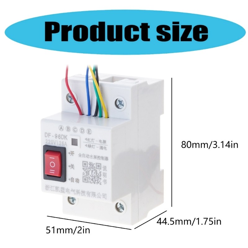DF-96ED Automatic Water Level Controller 10A 220V Detection Sensor With 3 Probes