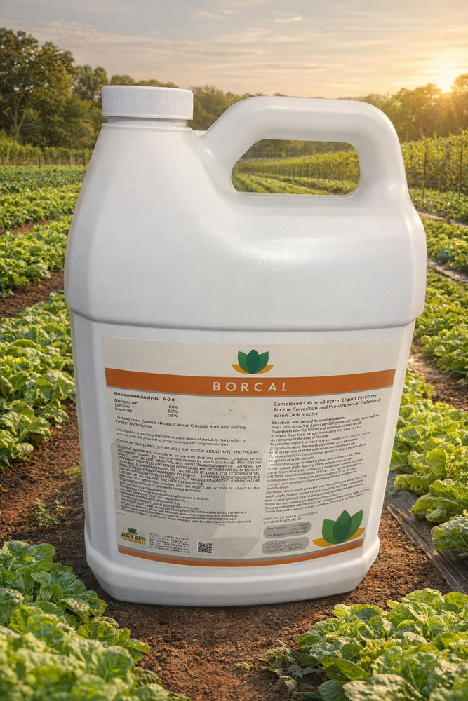BORCAL Liquid Fertilizer, (4.0.0) Complexed Calcium, Nitrogen, and Boron.