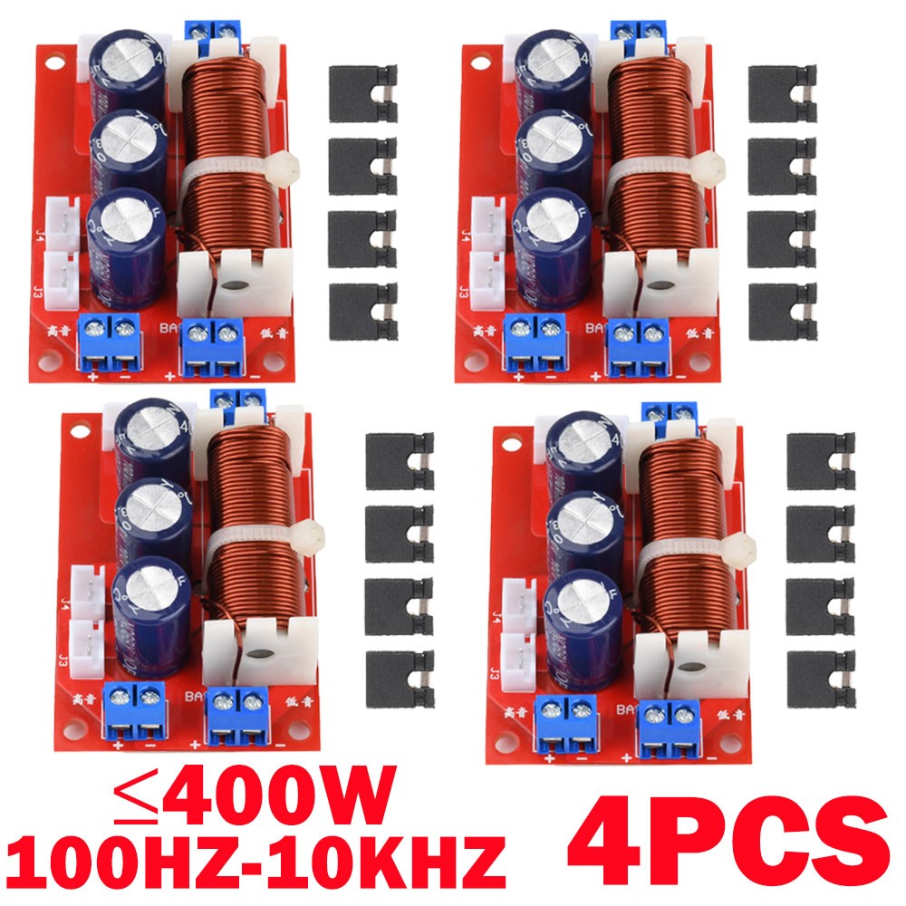 4x 2-Way Speaker Frequency Divider Audio Crossover Board 100Hz-10KHz Adjustable