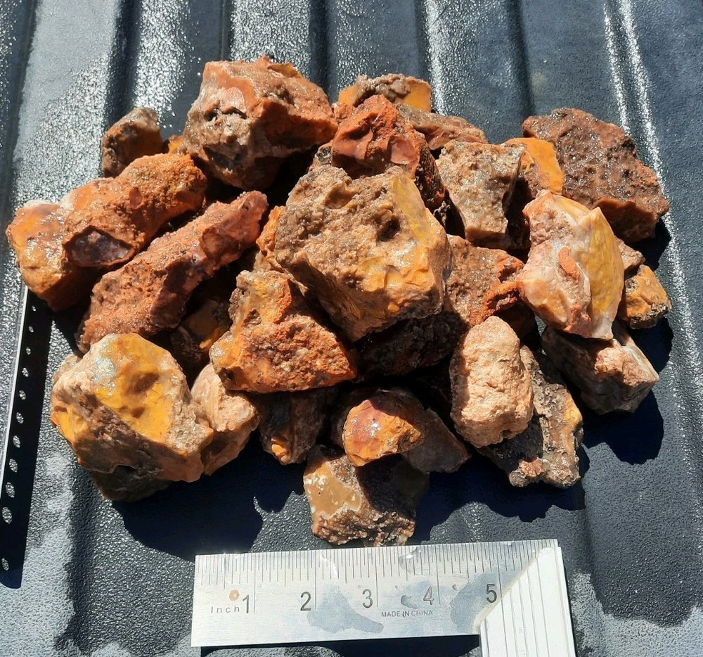 Red/Yellow Jasper Agate Chert Nodule Botryoidal Rough Lot!