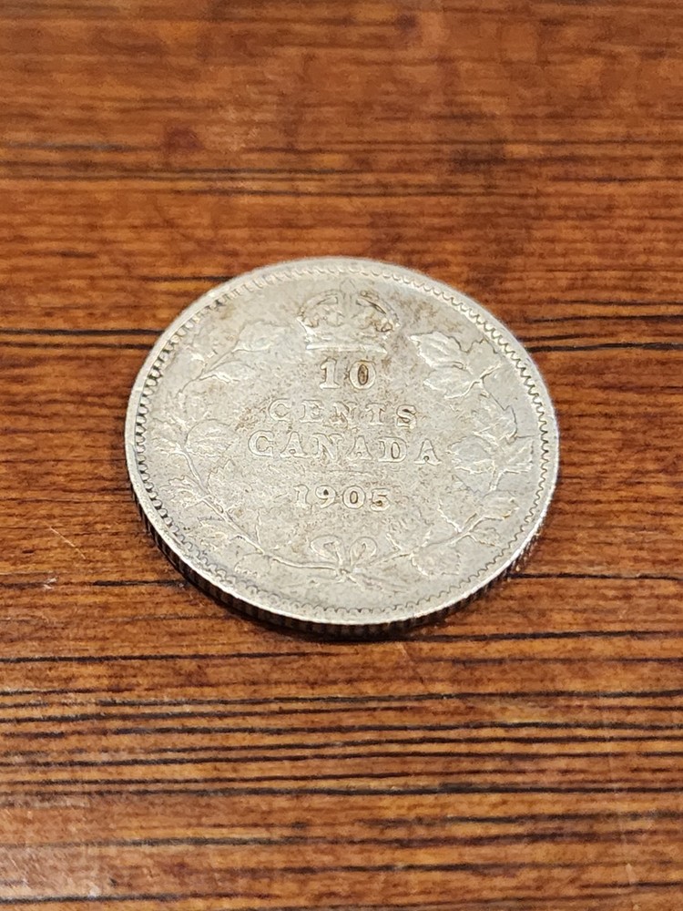1905 Canada 10 Cents Silver Coin