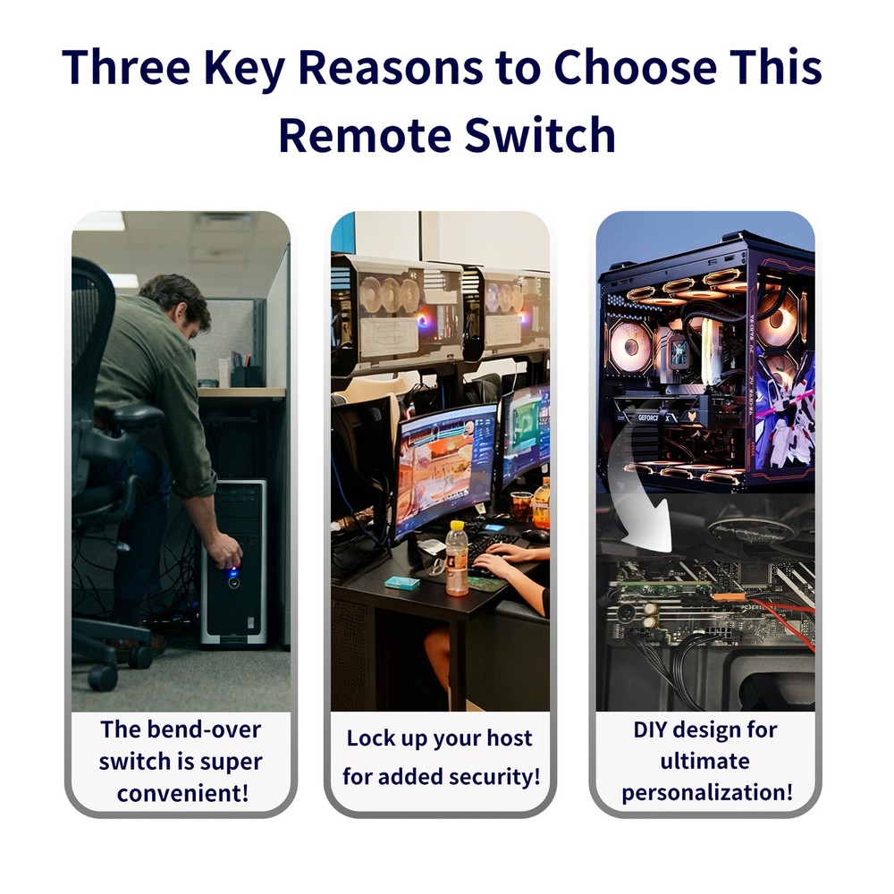 Remote Desktop PC Power on/off Wireless Controller+Mini Square Remote Control