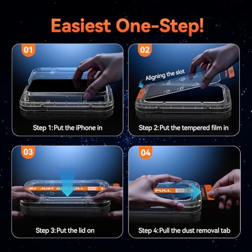 4-Pack HD Screen Protector for,[Military Grade iPhone 16 Pro Max Clear