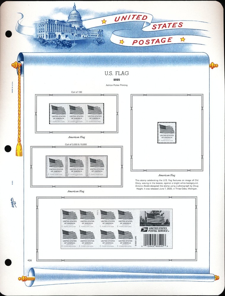 WHITE ACE 2025 UNITED STATES Regular Issue Plate Blocks Supplement USR-PB56