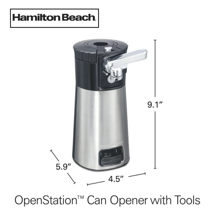Hamilton Beach Electric Can Opener with Open Station Design, Includes Multi-Tool
