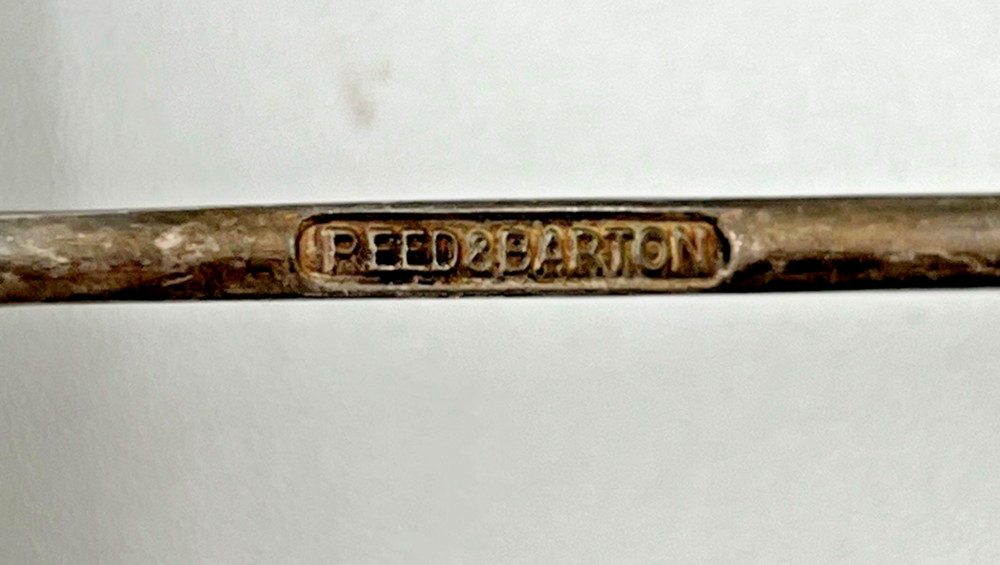 REED & BARTON HARLEQUIN JELLY SERVER, LADLE, LEMON FORK & OLIVE FORK SILVERPLATE