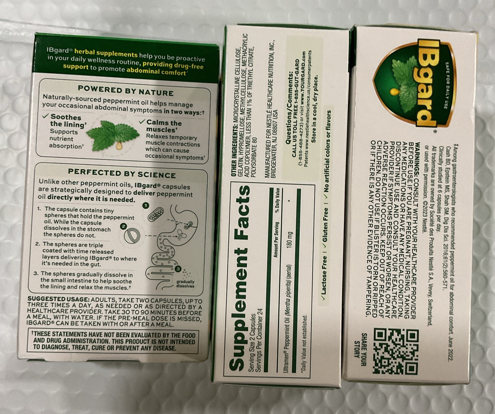 ( 3 ) IBgard Management of Irritable Bowel Syndrome 48x3 Capsules Exp 09/2026.