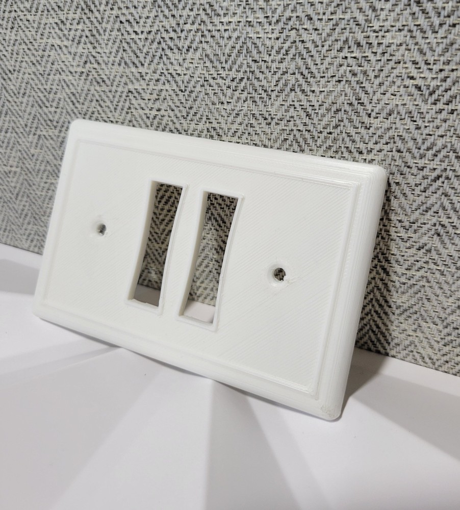WHITE ONLY Duplex (2) Remcon Switch Plate Low Voltage Cover