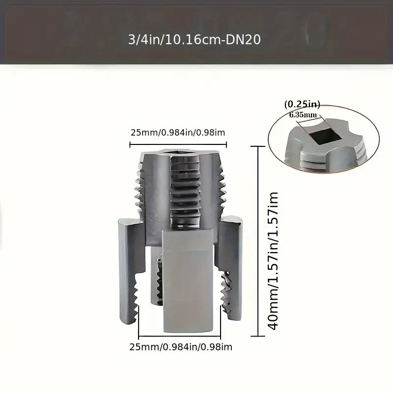 Plastic pipe 1/2" + 3/4" cordless drill threader Kit