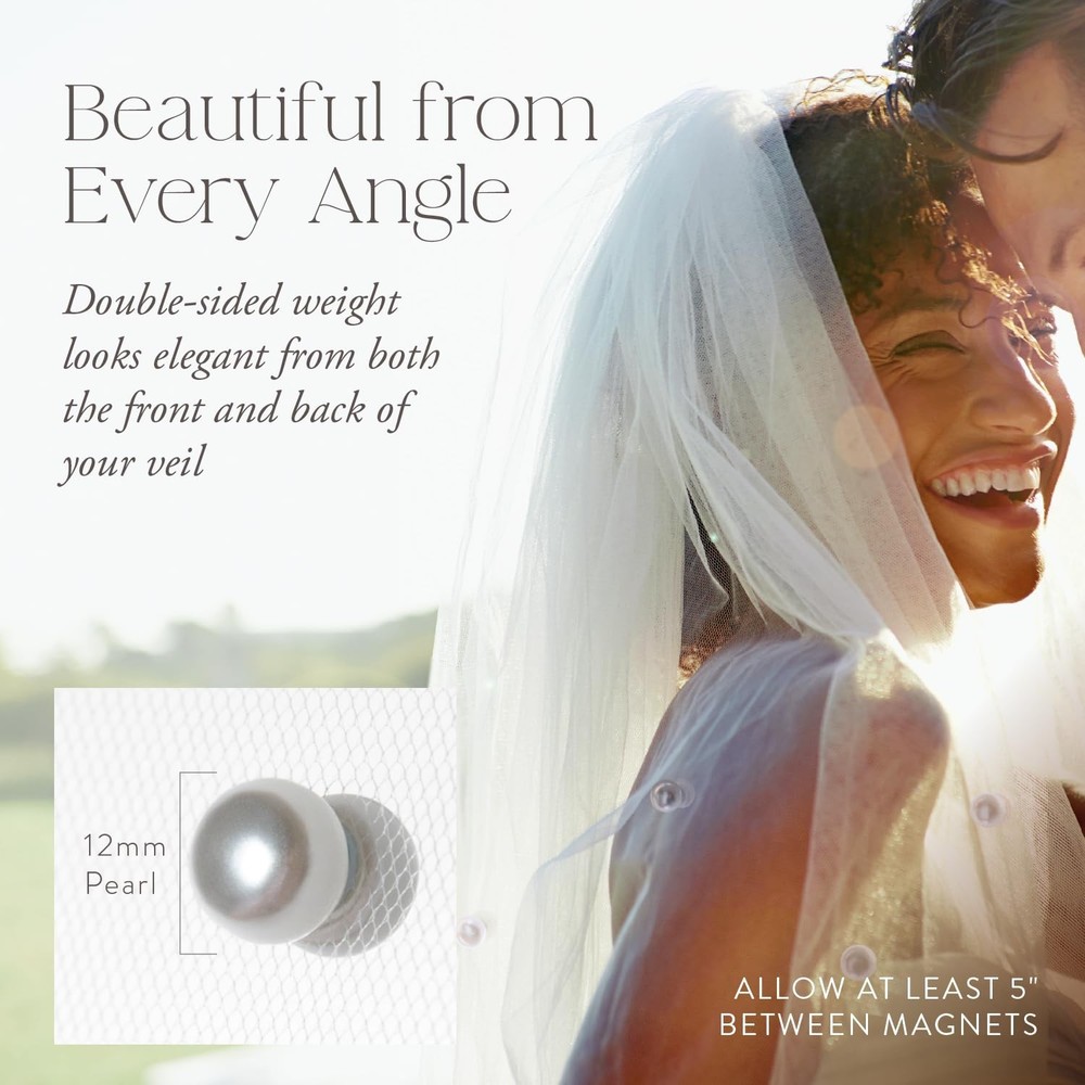 Maplefield Double-Sided Pearl Veil Weights - 12 Count 12 Count, White