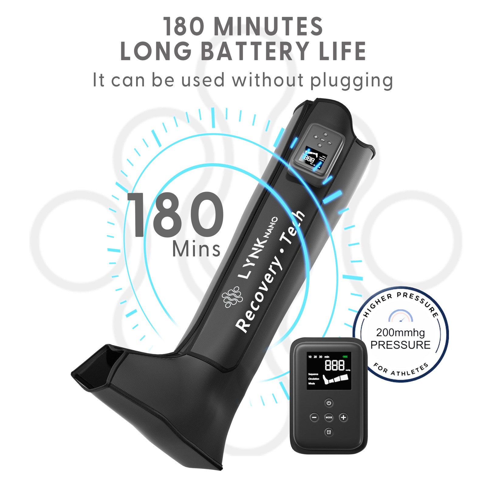 FULL Leg Massager 2 Portable Rechargeable Compression Circulation & Pain Relief