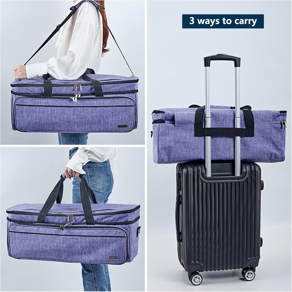 Double Layer Carrying Case for Cricut Maker Explore Tool Organizer Purple