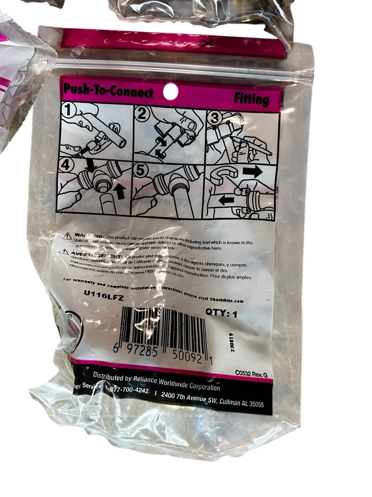 10 SharkBite U116LFZ 1/2" X 3/4" MNPT Push-To-Fit Male Adapter Brass Fitting PEX