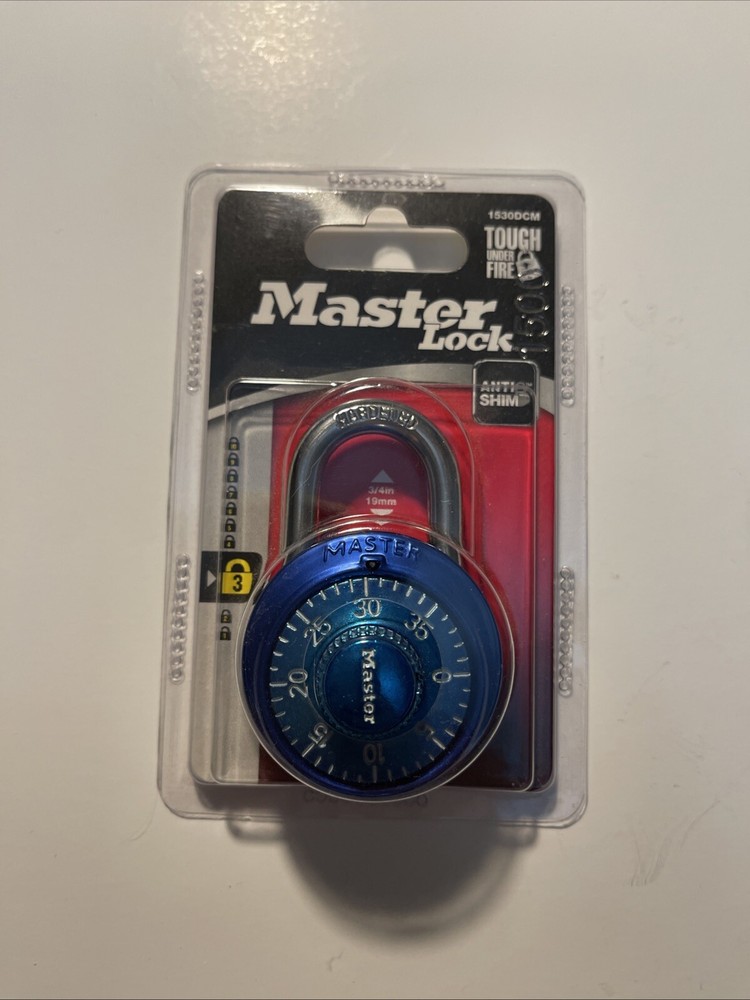 Master lock Combination Padlock Master Lock Anti Shim Blue 1530DCM Security