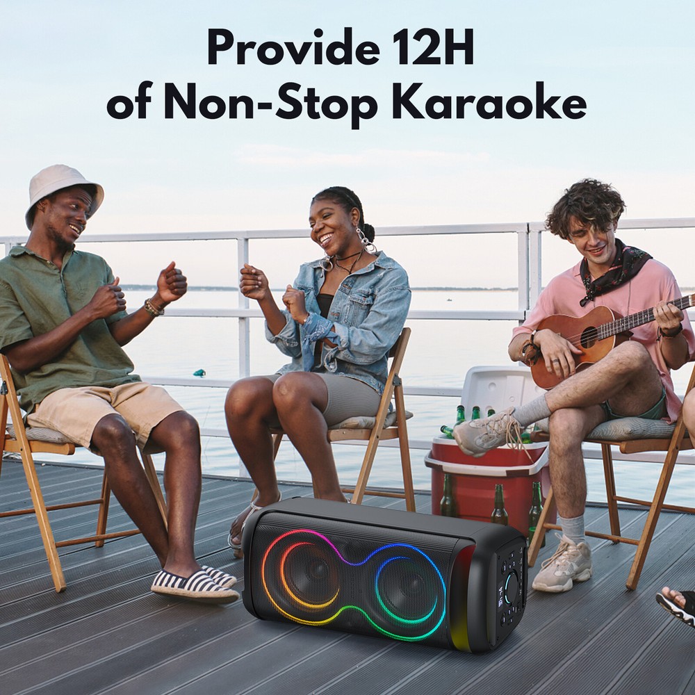 JYX Karaoke Machine System with 2 Microphones +Remote Control Bluetooth Speaker