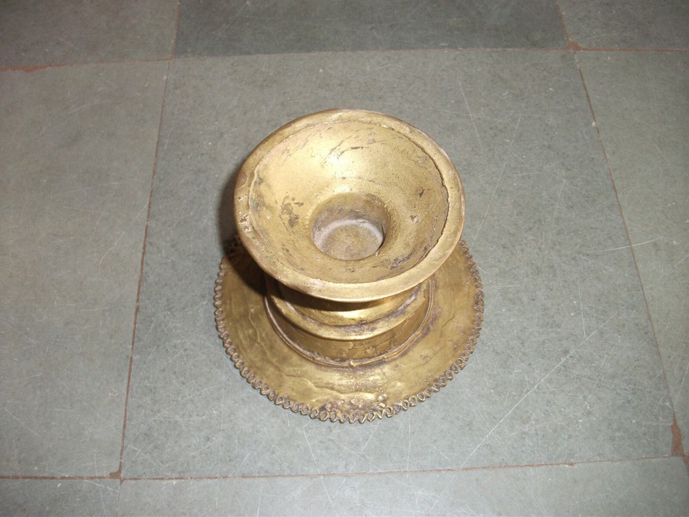 Vintage Brass Handcrafted Lines Engraved Unique Shape Solid Bowl