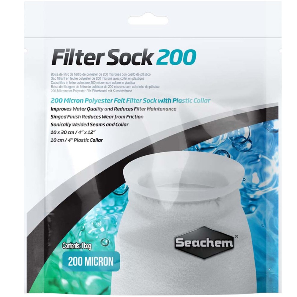 Seachem Filter Sock Small 200 Micron Felt Polyester with Plastic Collar