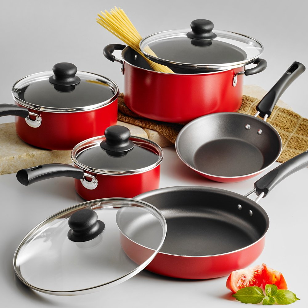 Non-Stick Cookware Set Saute & Sauce Pan Dutch Oven Stackable Kitchen 9-Piece
