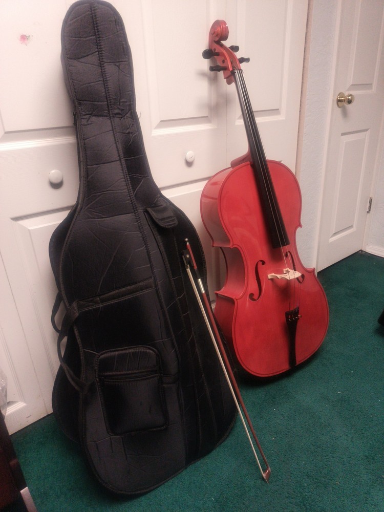 Bright Red Practice Cello - Size 4/4