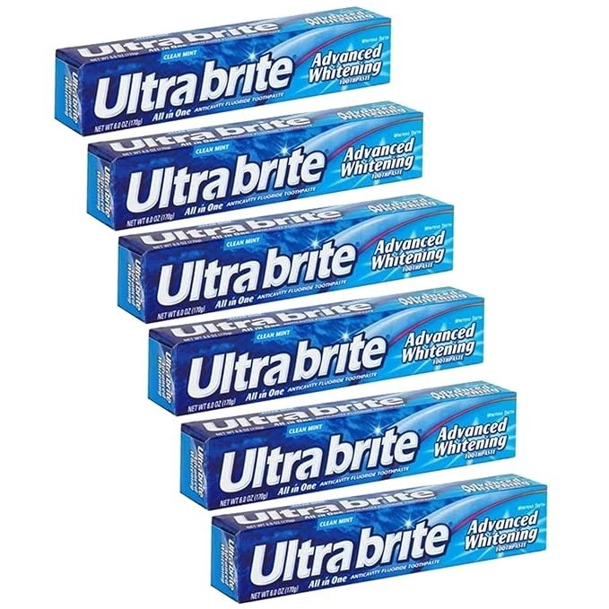 🦷✨ Ultrabrite Whitening Toothpaste – 6 Pack ✨🦷