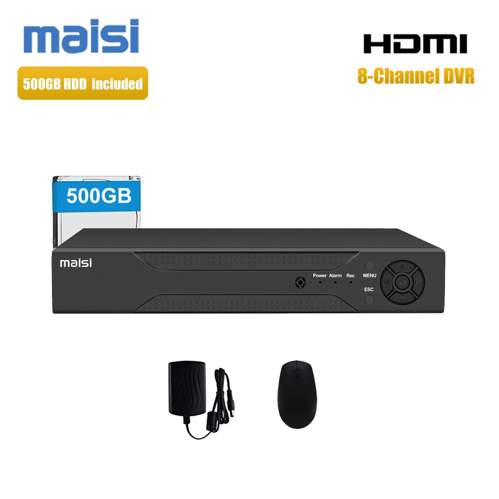 H.265+ 8CH 5MP Lite DVR Record with 500GB Hard Drive for Security Camera System