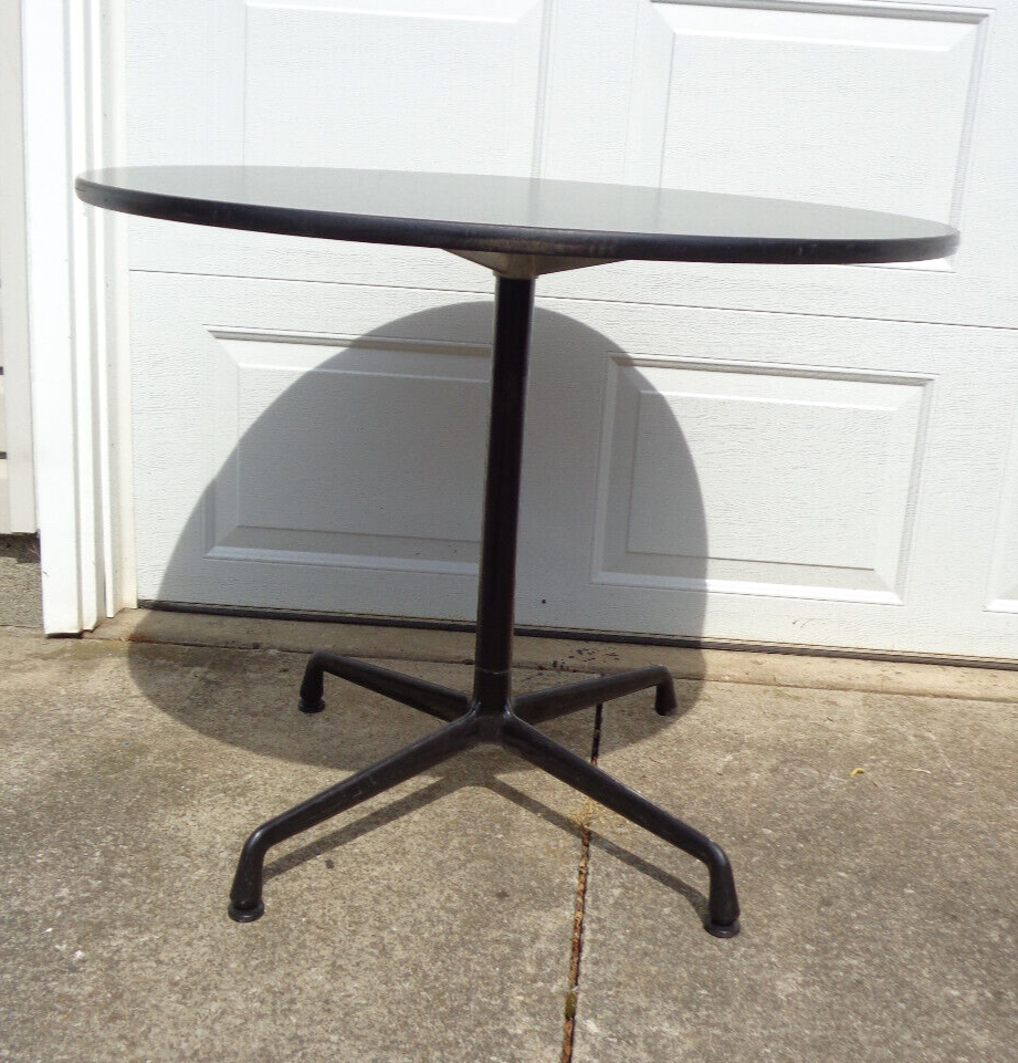 36" ROUND SIGNED HERMAN MILLER EAMES BISTRO TABLE, HAVE 4 AVAILABLE...