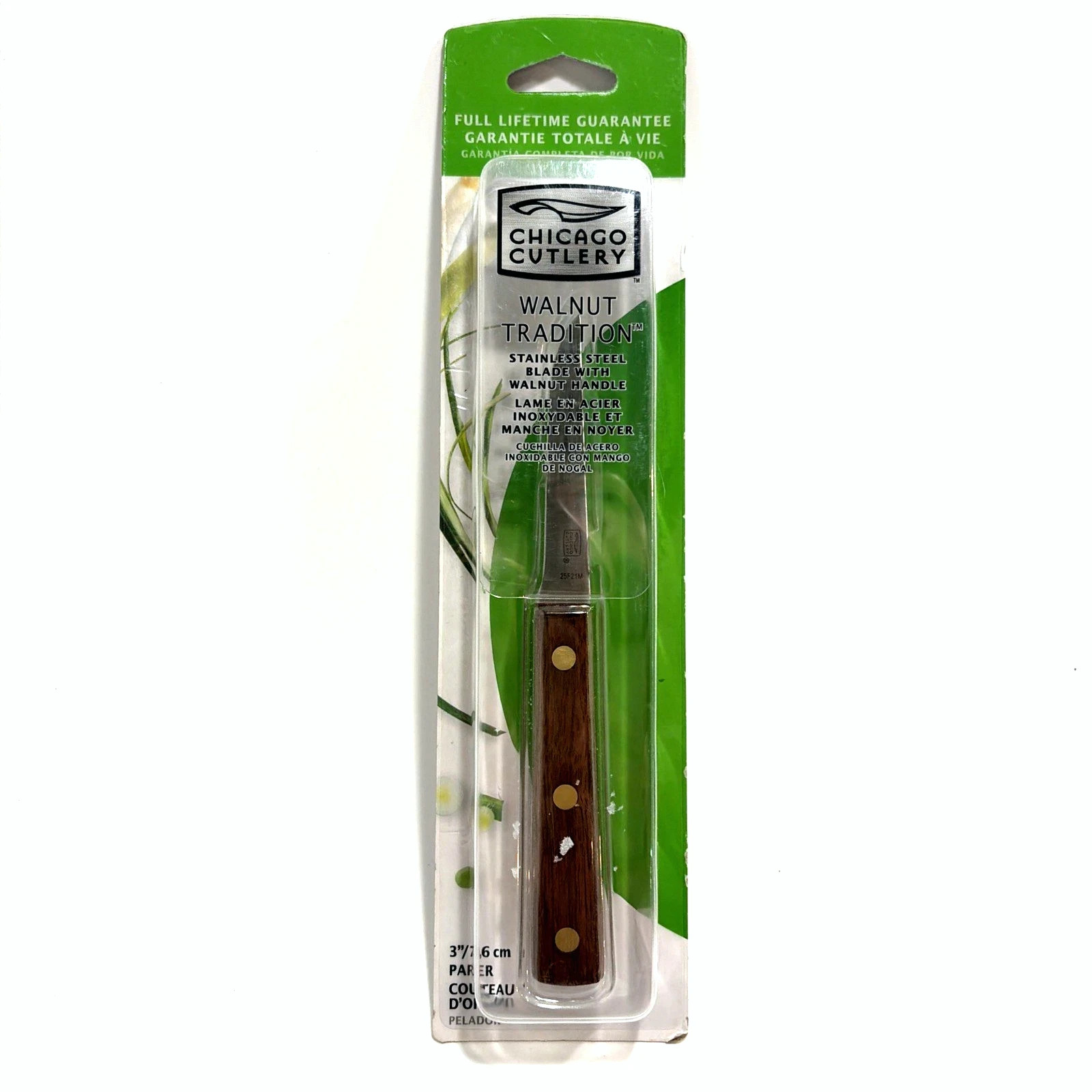Chicago Cutlery 102SP 3in Stainless Steel Paring/Boning Knife with Walnut Handle