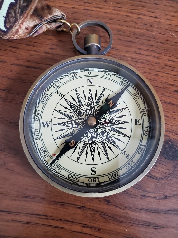 Virtual Strides Pocket Compass With Bag & Strap