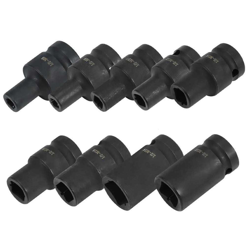 Professional Grade Square Tap Socket Set for Electric Driver Wrench (10PCS)