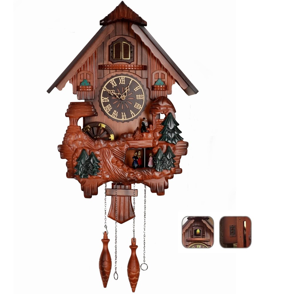 Ninefish Handcrafted Cuckoo Clock with Dancing Figures: A Wall-Mounted Cuckoo...
