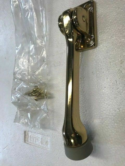 1 EACH CAST SOLID BRASS POLISHED BRASS 5" KICK DOWN FLIP OVER DOOR STOPS