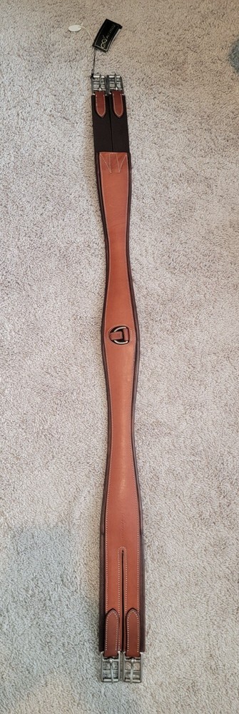Aramas Fancy Split End Overlay Girth - Chestnut - 48" - NWT