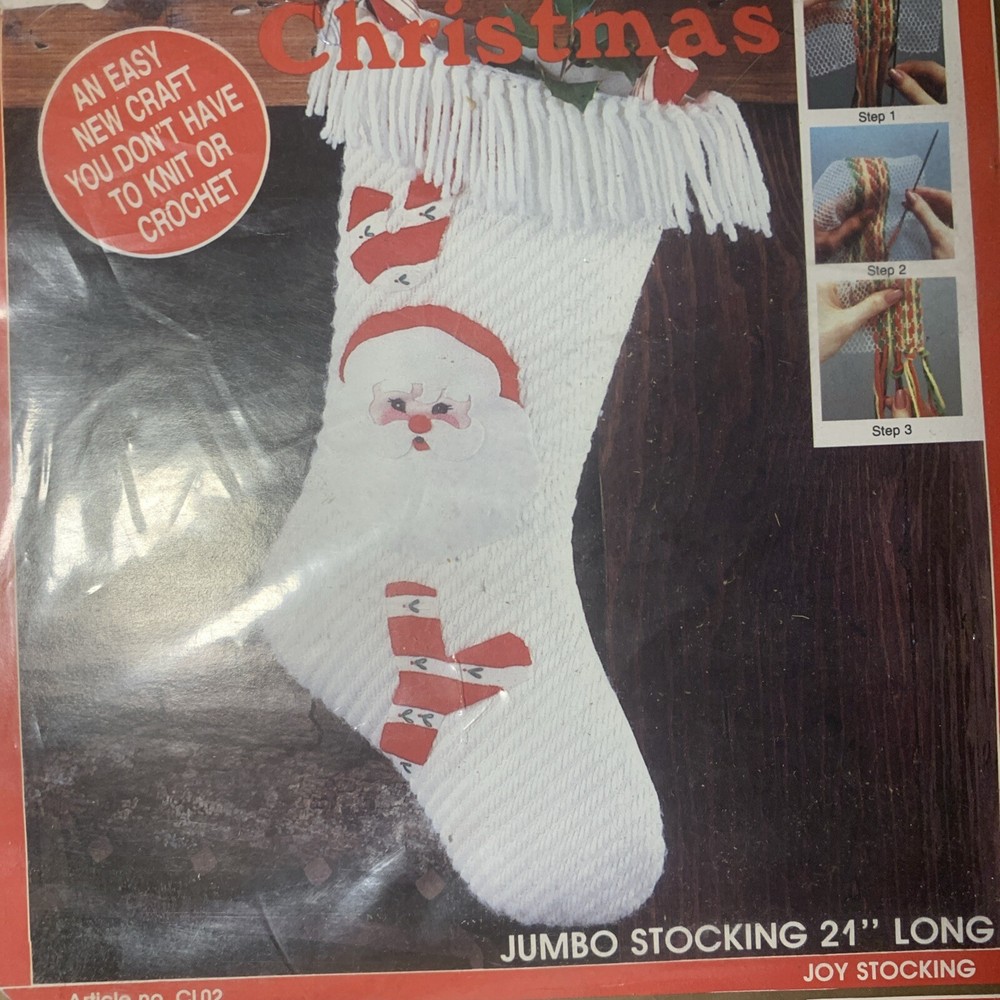 Lasetta Plus 21" Jumbo Joy Stocking Kit vtg 1985
