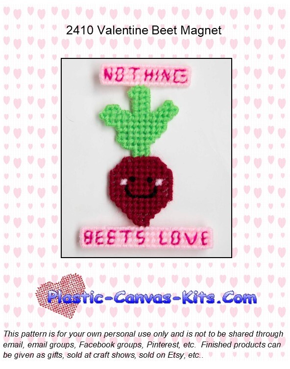 Valentine's Day Beet Magnet-Plastic Canvas Pattern/Kit