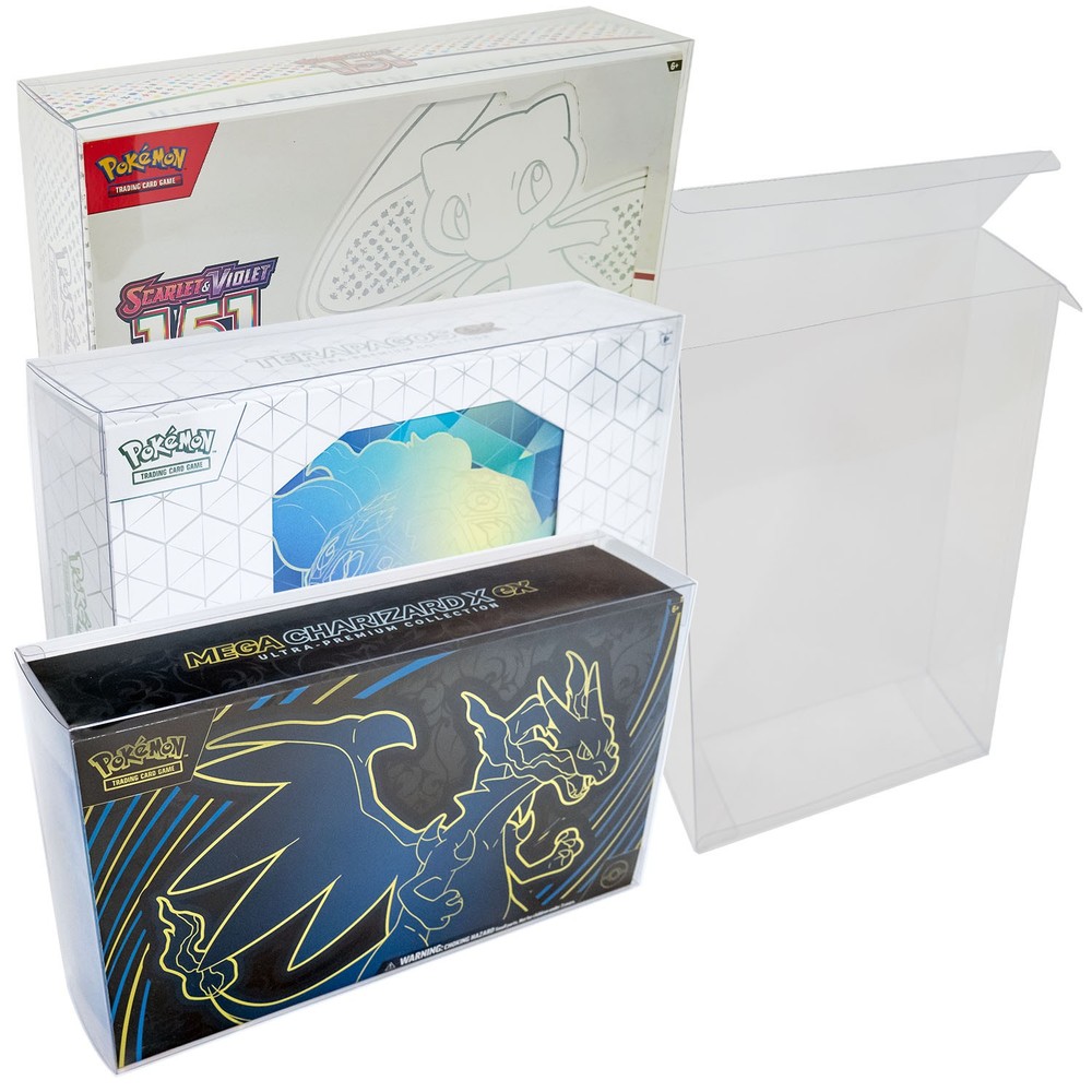 Protector for Pokemon 151, Mega Charizard X ex and Terapagos ex UPC Boxes