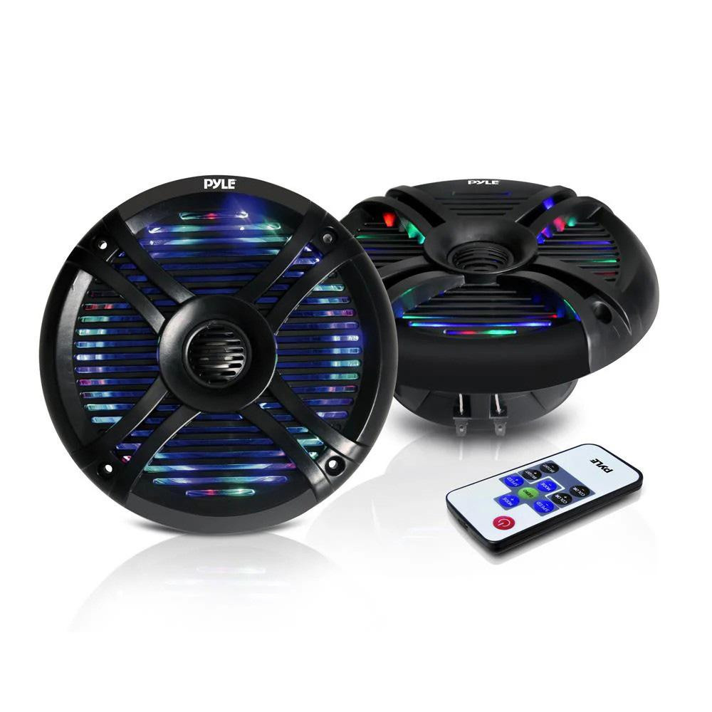 Pyle PLMRX68LEB 6.5" Component Marine LED Speaker Pair Black