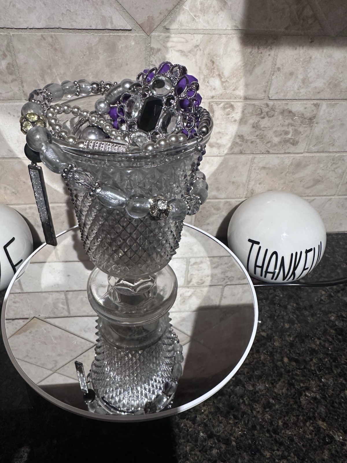 Mystery Jewelry Jar Over 20 Pieces Of Mixed Jewelry In A Frosted Glass Vase