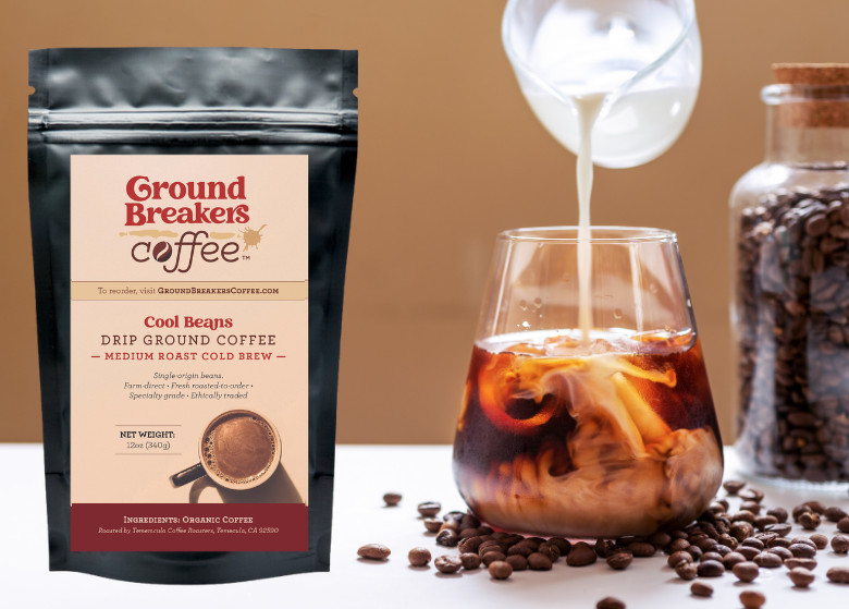 GroundBreakers Coffee Cool Beans Medium Roast Drip Specialty Grade 12 oz