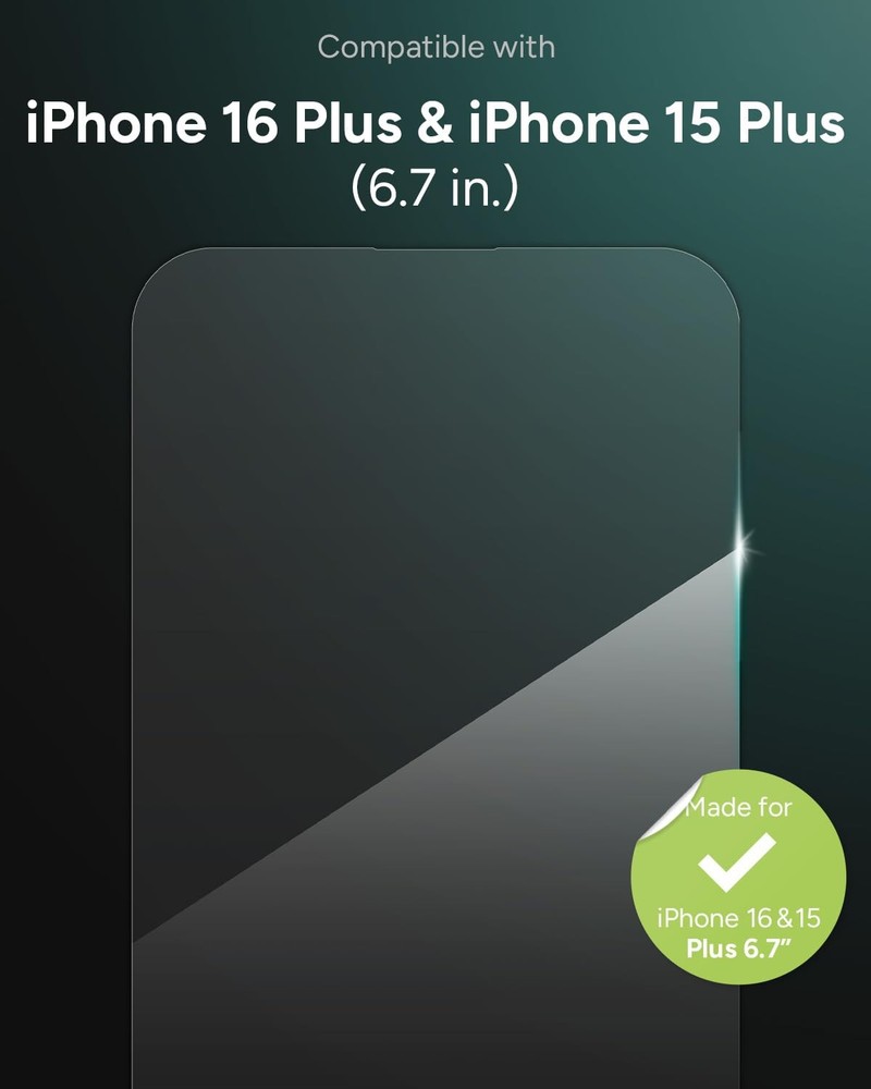 ZAGG Glass Elite Screen Protector for iPhone 16 Plus / 15 Plus - 5X Stronger,