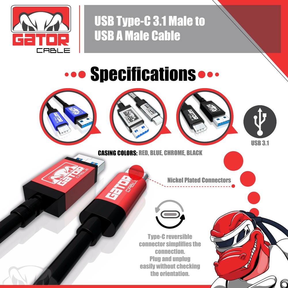 USB-C To USB-A 3.1 Phone Fast Charger Cable Data Sync Type C Cord Universal