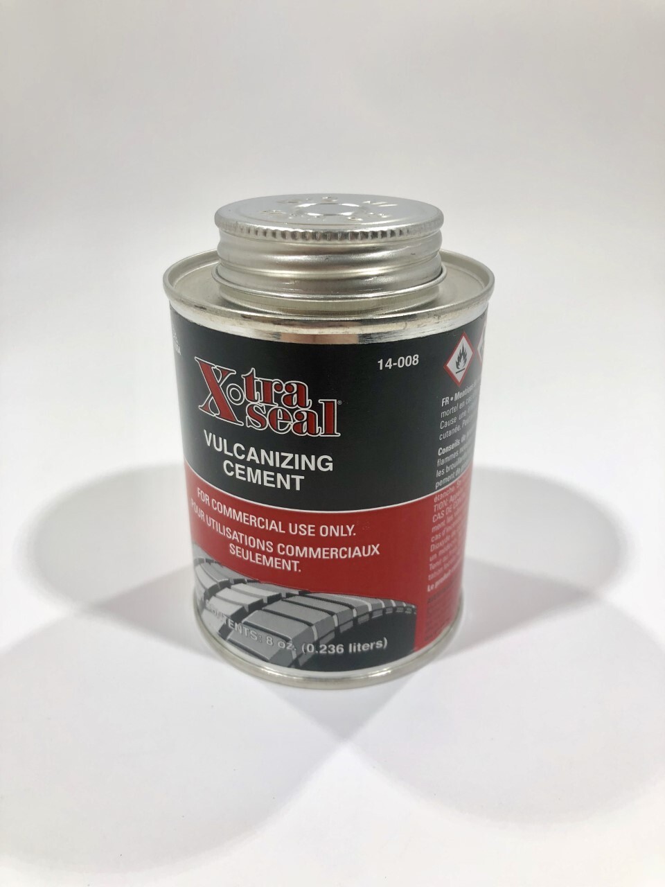 Cold Vulcanizing Rubber Cement Tire Repair 8oz can Wheel Bicycle Patch Plug Glue