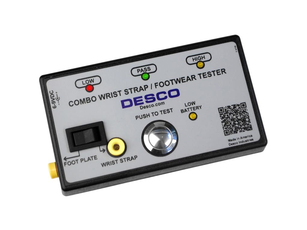 DESCO 19282 - Wrist Strap and Footwear Combo Tester with Stand
