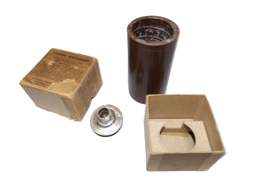 EDISON CYLINDER PHONOGRAPH RECORDER WITH A BLANK RECORD